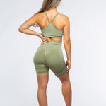 Seamless Scrunch Bum Shorts Green